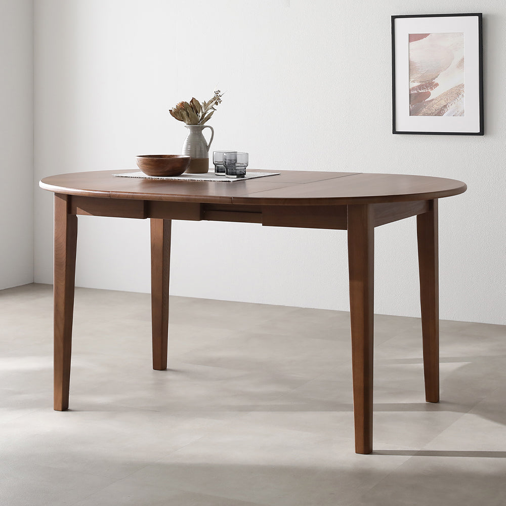 オーバルエクステンションテーブル 『Elden エルデン』 高さ約72cm ブラウン