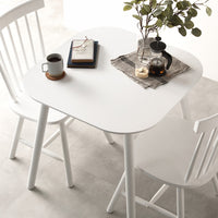 天然木 ダイニングテーブル 正方形75×75cm 単品 ホワイト