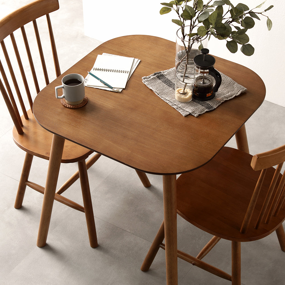 天然木 ダイニングテーブル 正方形75×75cm・ブラウン