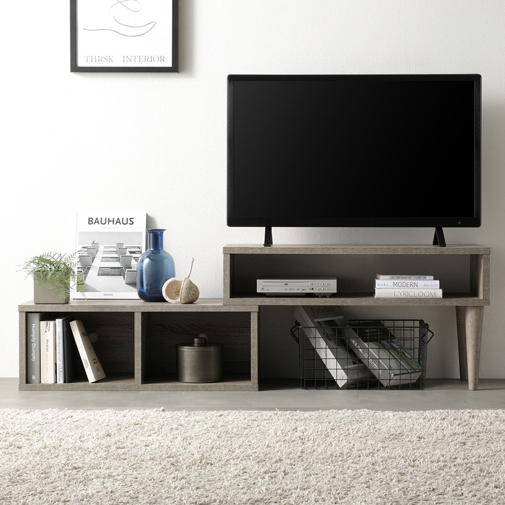 伸縮テレビボード オープンタイプ 『Aureva オーレヴァ』 75~133cm幅 グレージュ