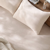 のびのび寝具セット 素材(ふっくらタオル) 『Palmoa パルモア』 ボックスシーツ+枕カバー 単身サイズ ベージュ