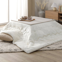 折りたたみ式 こたつ 2点セット (テーブル+掛け布団) 正方形(約75×75cm) ホワイトウォッシュ/ナチュラル・ホワイト