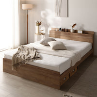 コンセント 棚付き 高さ調整すのこベッド 『Asteria アステリア』 シャビーオーク