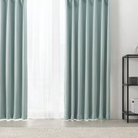 届いてすぐ使えるカーテンセット 幅150cm「1級遮光カーテン」+「高機能ミラーレスカーテン」(各1枚入り/計2枚) セージグリーン