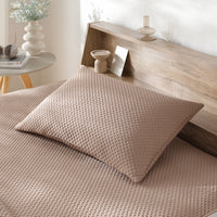 イブル風 洗えるグリッドキルト 『waffulto ワッフルト』 枕カバー単品 モカ
