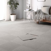 日本製 置くだけでズレない 洗える北欧調タイルカーペット 単色10枚セット(約40×40cm) グレージュ