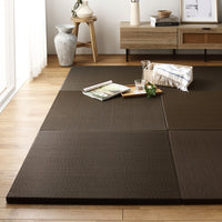 水拭き可 軽量 い草風 置き畳 ユニット畳 82cm幅 【単色】【4枚セット】ブラウン