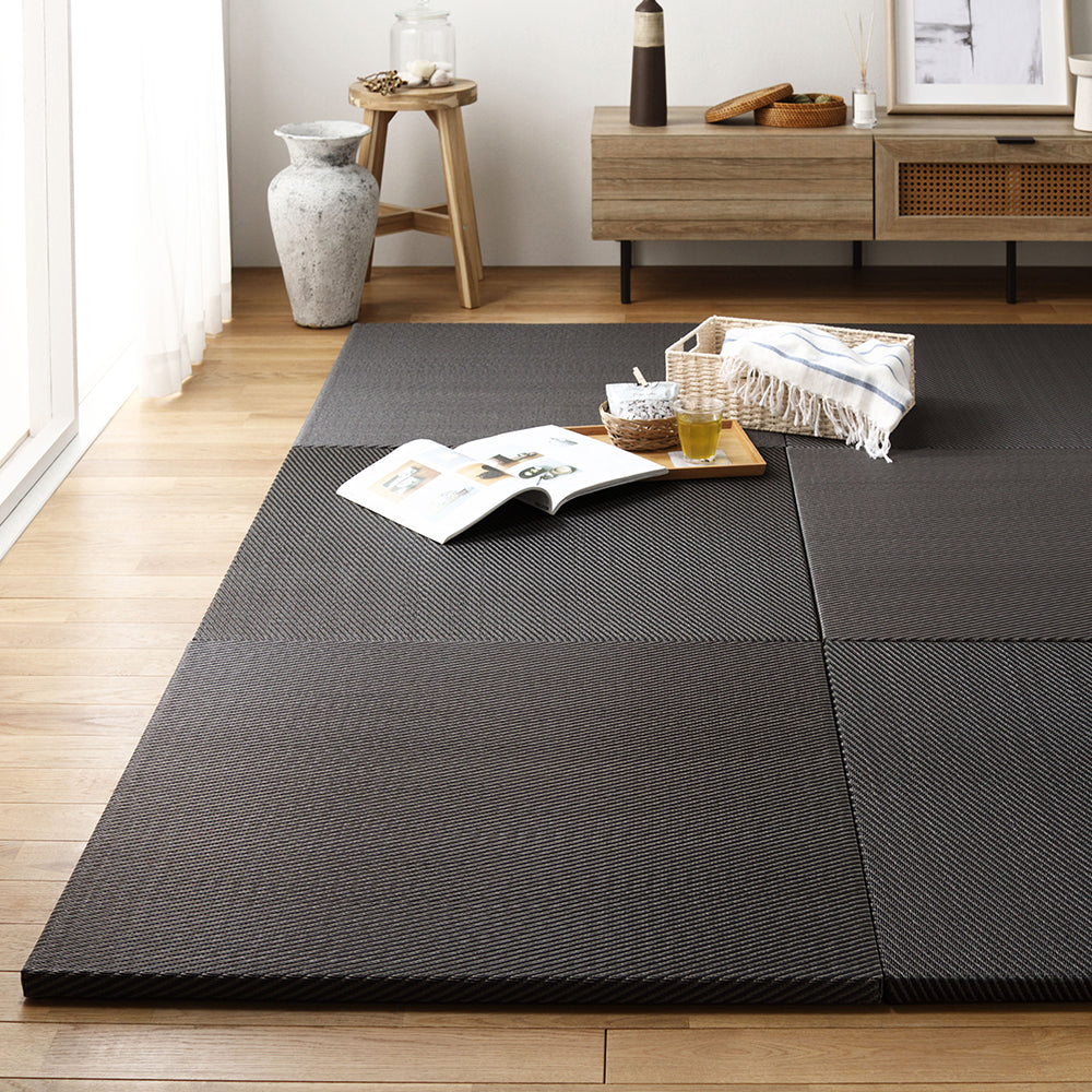 水拭き可 軽量 い草風 置き畳 ユニット畳 82cm幅 【単色】 グレー