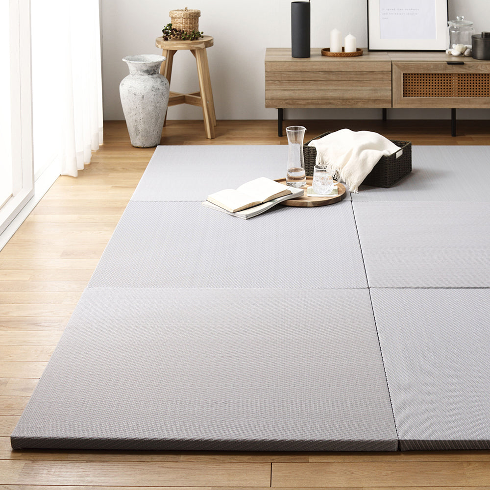 水拭き可 軽量 い草風 置き畳 ユニット畳 82cm幅 【単色】 ライトグレー