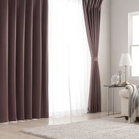 日本製 サイズが選べる 1級遮光カーテン・レースセット 幅150cm ビター(各1枚入り)