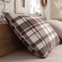 なめらかピーチスキン速乾 枕カバー 単品 モカチェック