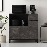 異素材MIX キッチンカウンター 『Liora リオラ』 90cm幅 ストーングレー