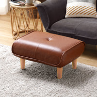 日本製 ポケットコイル オットマン単品 PVC ヴィンテージキャメル