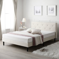 ファブリックベッド 布張り すのこベッド ダイヤキルト『ILONA イロナ』 アイボリー