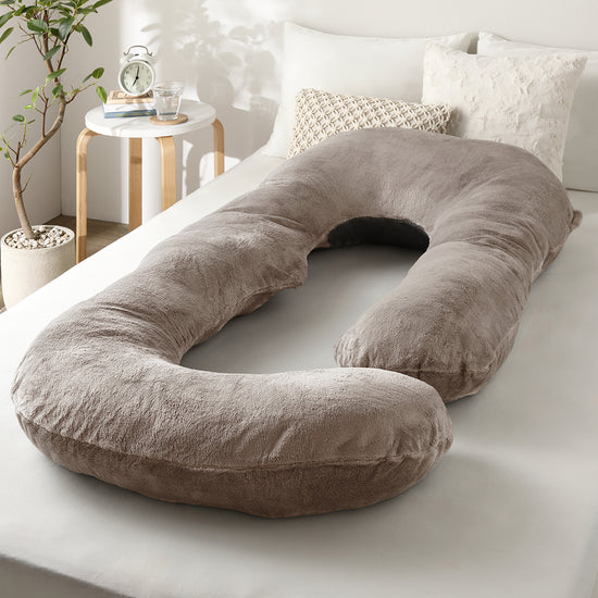 もちもち抱き枕 なめらかフランネル素材 Cタイプ ベージュ