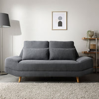 ワイド座面ソファ『Plento プレント』二人掛けソファ単品 ダークグレー