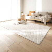 インド綿デザインラグシリーズ 約130×190cm Diagonal アイボリー