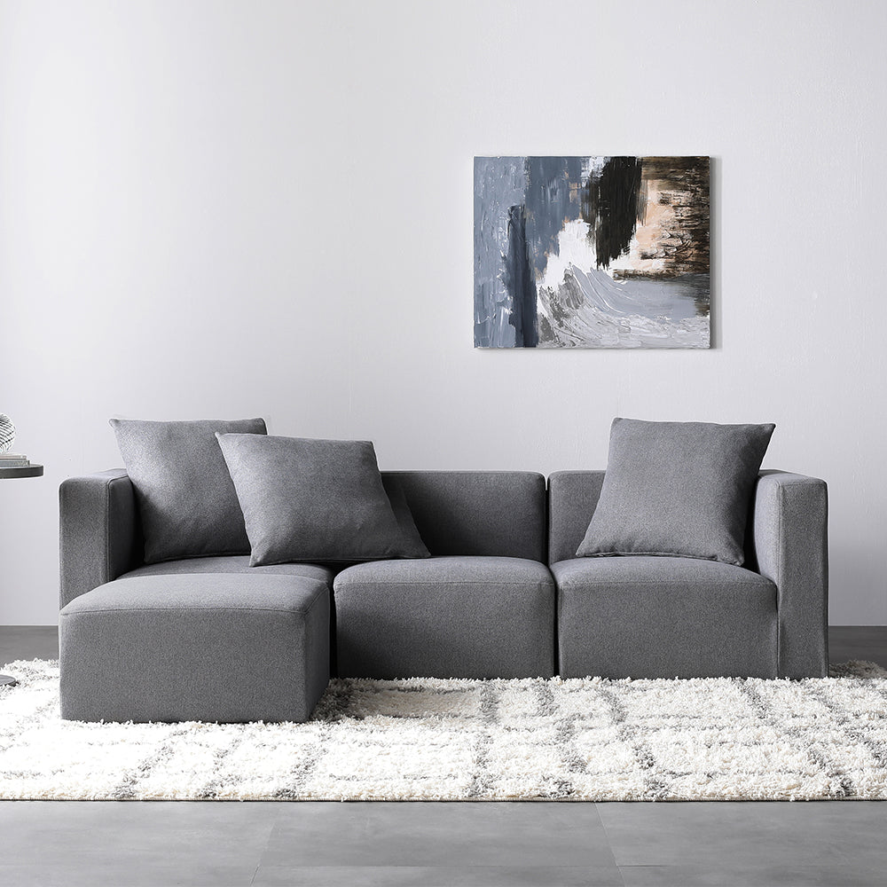 モダンデザインシステムソファ 『Likem ライクム』 Eセット グレー