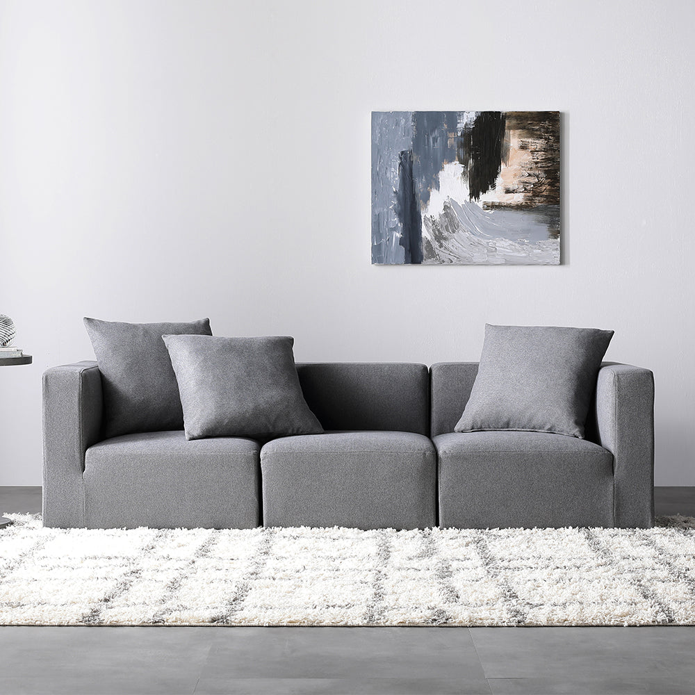 モダンデザインシステムソファ 『Likem ライクム』 Fセット グレー