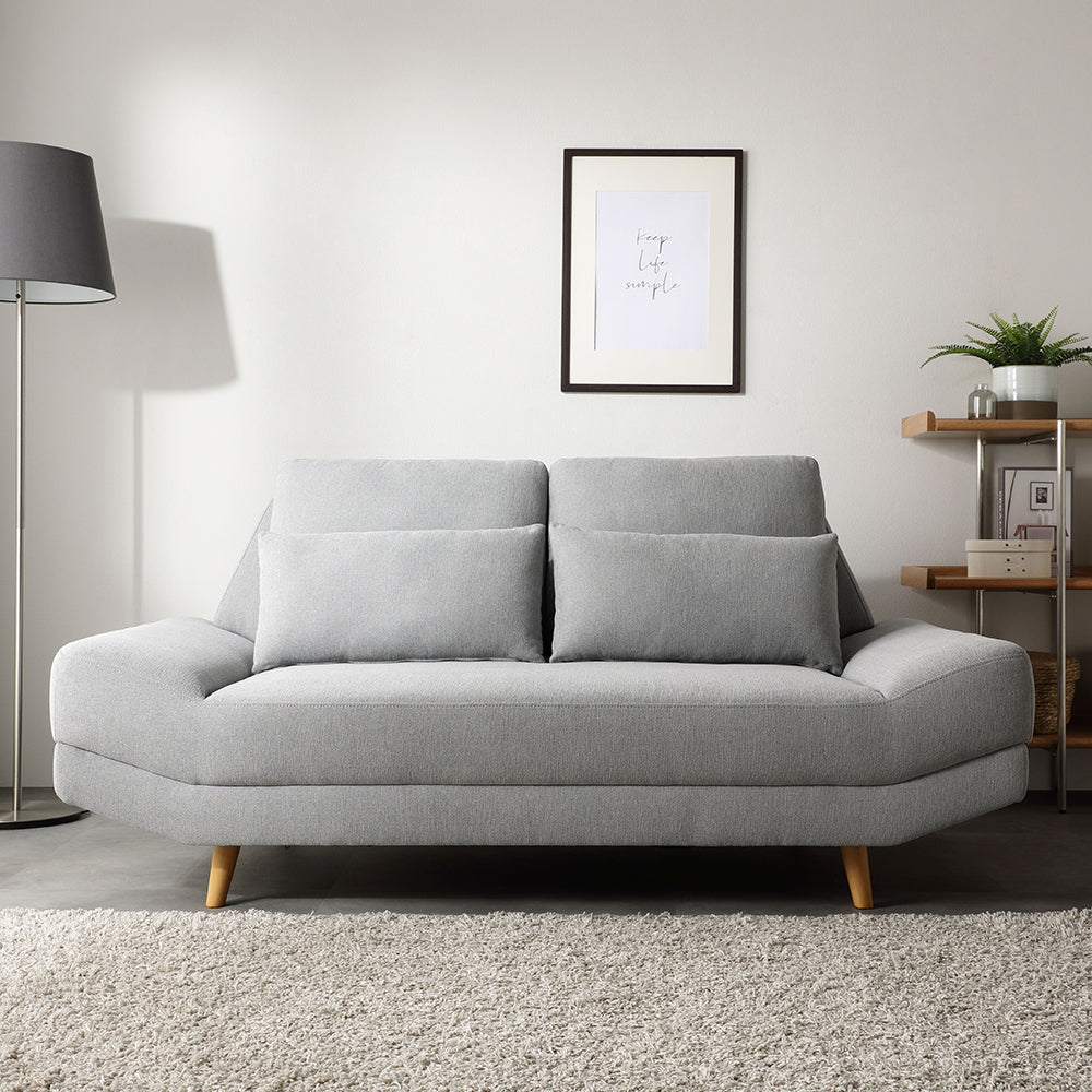 ワイド座面ソファ『Plento プレント』二人掛けソファ単品 グレー