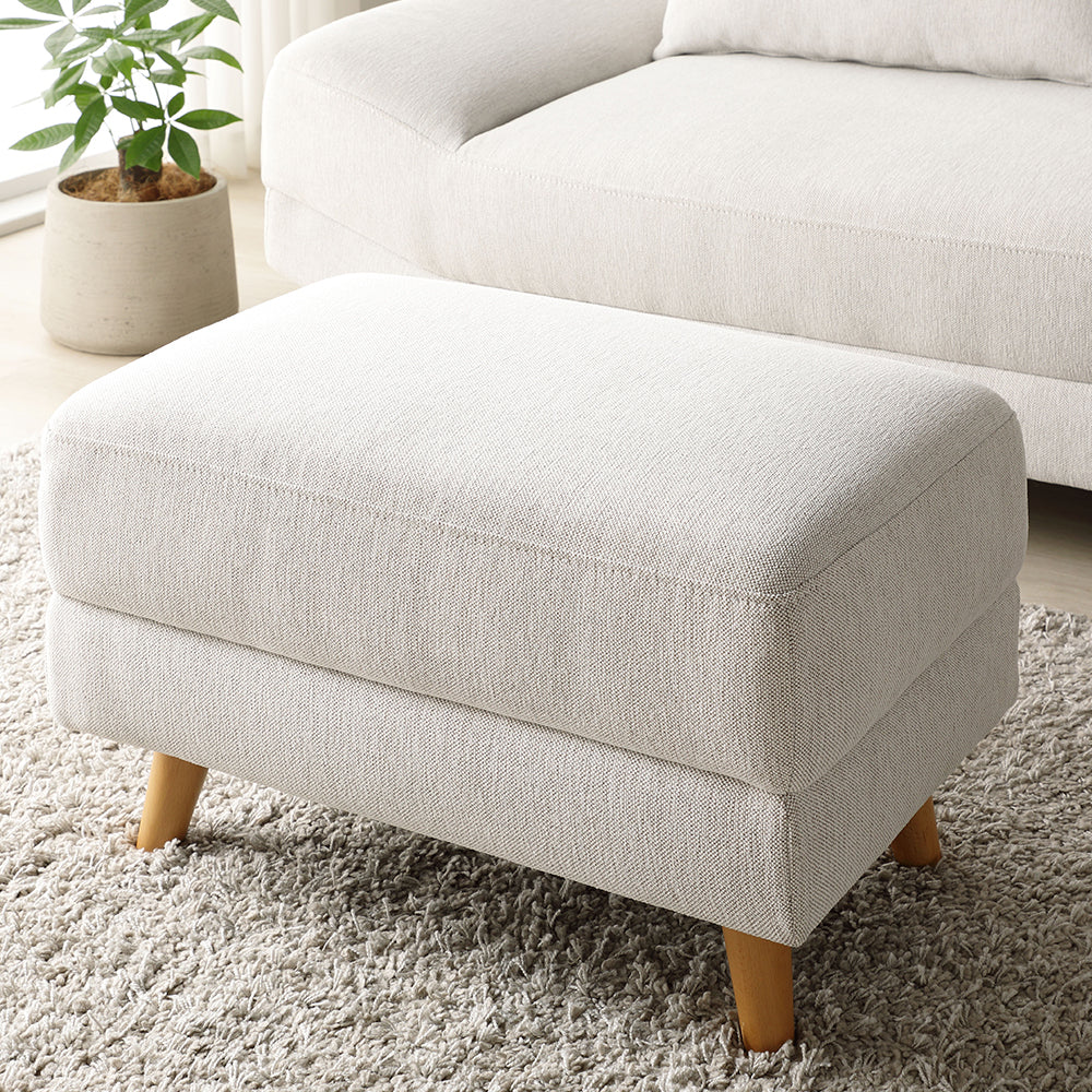 ワイド座面ソファ『Plento プレント』オットマン単品 ライトベージュ