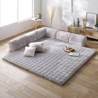 くつろぎフロアソファ 『toromofu トロモフ』 大サイズ Bタイプ(クッションL型) フランネルグレージュ