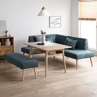 ソファダイニング L字4点セット(左カウチスタイル) 『Mivo ミヴォ』 シーグリーン