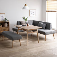 ソファダイニング L字4点セット(左カウチスタイル) 『Mivo ミヴォ』 グレー