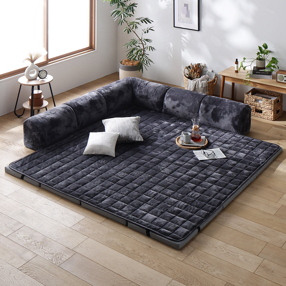 大サイズ Bタイプ(クッションL型) フランネルチャコールグレー