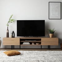 異素材MIX ワイド テレビボード 『Stova ストーヴァ』 幅180cm ナチュラル