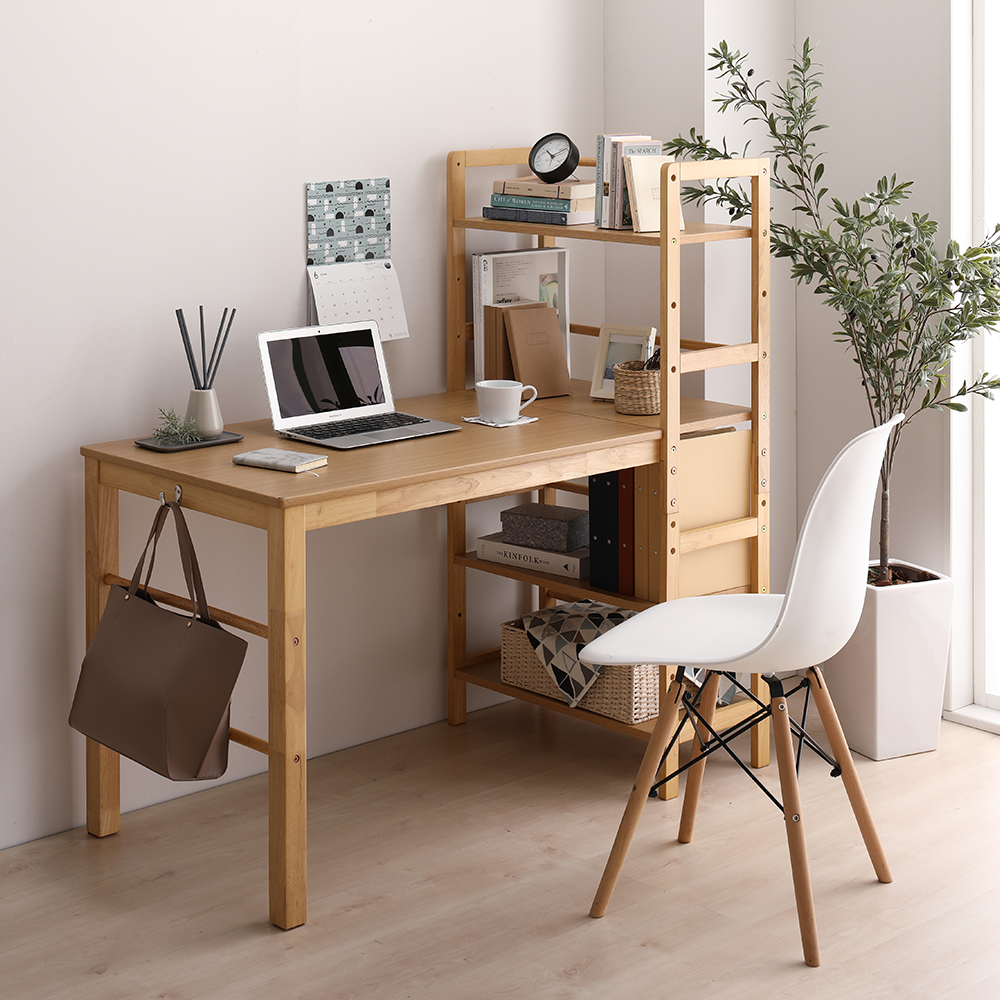 ブラウン】H型PCデスク ロータイプ一体型 ラック付き ワーク 木製 ブラウン】H型PCデスク ロータイプ一体型 ラック付き ワーク 木製