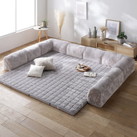 くつろぎフロアソファ 『toromofu トロモフ』 大サイズ Cタイプ(クッションU型+I型) フランネルグレージュ