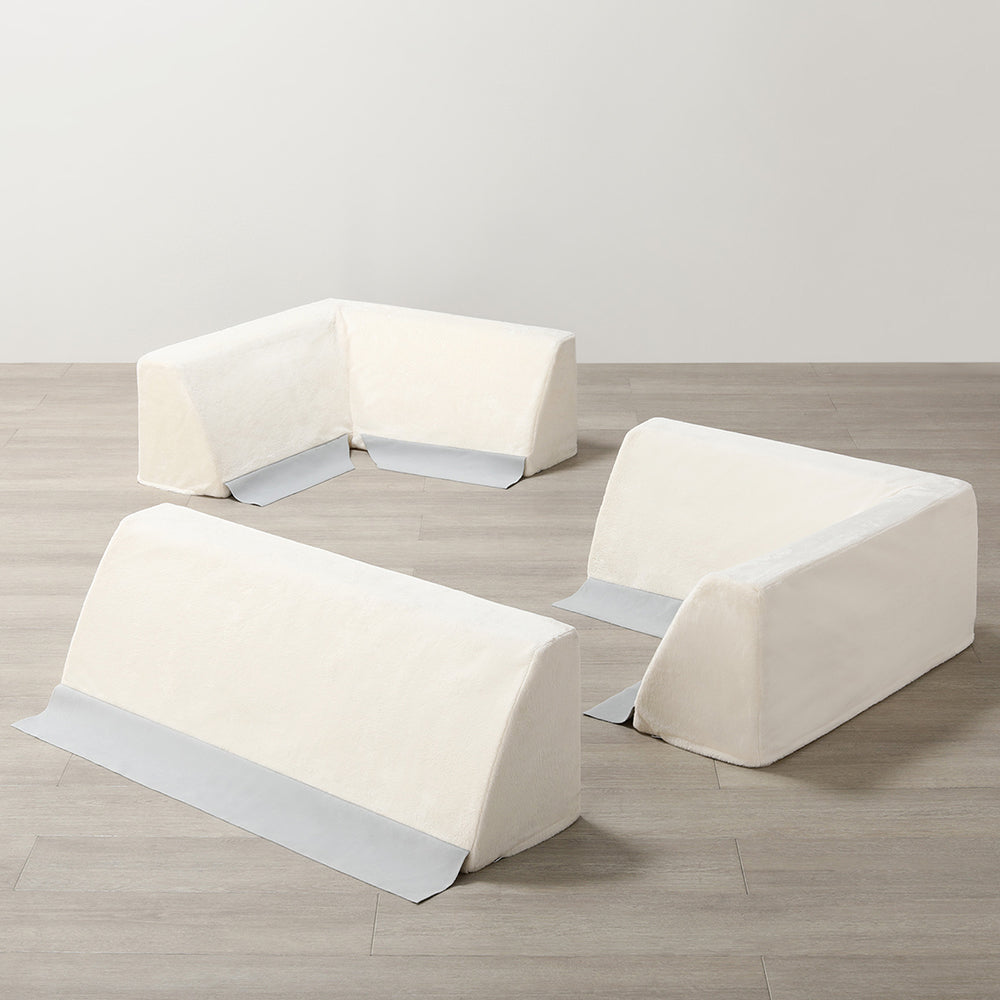 厚さが選べる 極厚 ラグ 『Nolphi ノルフィ』 用 背クッション 単品 U字タイプ フランネル生地 アイボリー