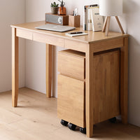 天然木デスクセット(デスク+キャビネット) 『Keiju ケイユ』 デスク幅100×奥行45cm ナチュラル