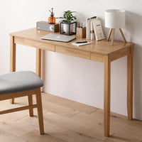 サイズが選べる 天然木デスク 『Keiju ケイユ』 引き出し付き 幅120×奥行45cm ナチュラル