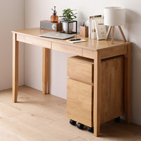 天然木デスクセット(デスク+キャビネット) 『Keiju ケイユ』 デスク幅120×奥行45cm ナチュラル