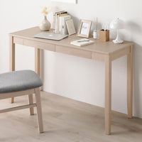 サイズが選べる 天然木デスク 『Keiju ケイユ』 引き出し付き 幅120×奥行45cm ラテホワイト(数量限定カラー)