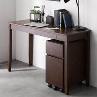 天然木デスクセット(デスク+キャビネット) 『Keiju ケイユ』 デスク幅120×奥行45cm ブラウン