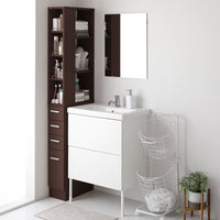 すきま 収納ラック 幅20cm ブラウン