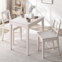 パイン材ダイニング 3点セット(幅78cm)『Myon ミオン』 ホワイト