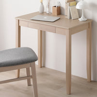 サイズが選べる 天然木デスク 『Keiju ケイユ』 引き出し付き 幅80×奥行45cm ラテホワイト(数量限定カラー)