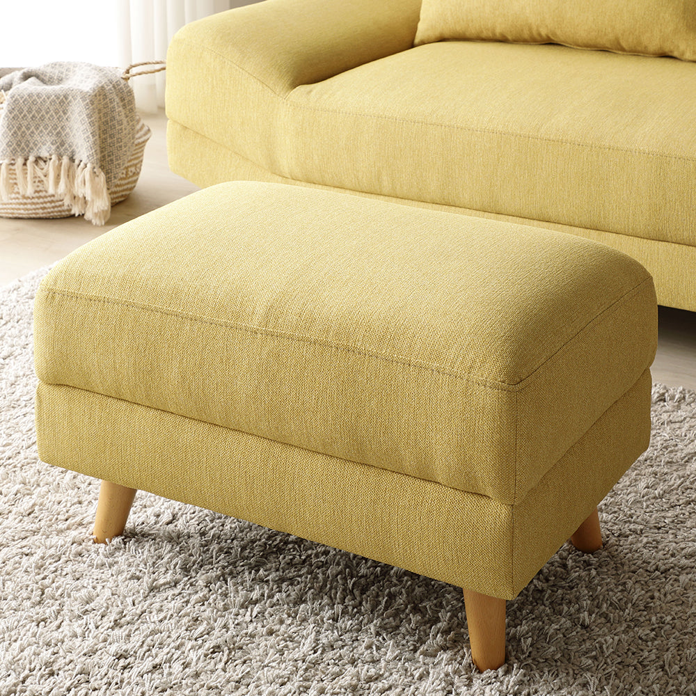 ワイド座面ソファ『Plento プレント』オットマン単品 イエロー