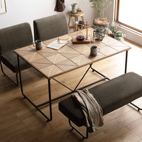 古材風ヴィンテージ ソファダイニング テーブル単品