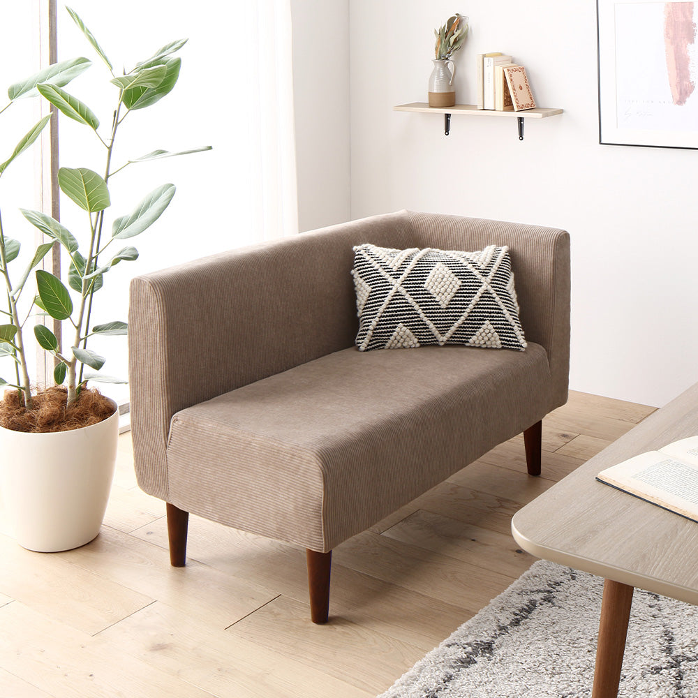 ダイニングソファ 日本製 コーナーソファ単品 左コーナー コーデュロイベージュ