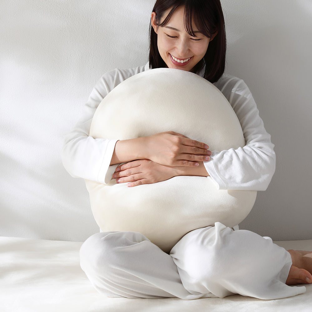 もっちり丸クッション 単品 暖かベロア『Velmoa ベルモア』バニラ