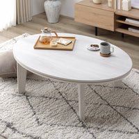 リバーシブル天板 楕円形 こたつ テーブル(楕円105×75cm) 単品 ホワイトウォッシュ/ナチュラル