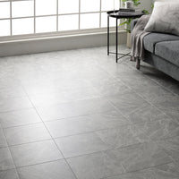 日本製クッションフロア グレーマーブル