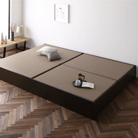 日本製 畳カラーが選べる大容量収納 畳ベッド 連結サイズ ブラウン:美草ラテブラウン