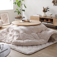 フランネル こたつ掛け布団『toromofu トロモフ』2点セット(掛け布団・ラグ) 円形 ベージュ