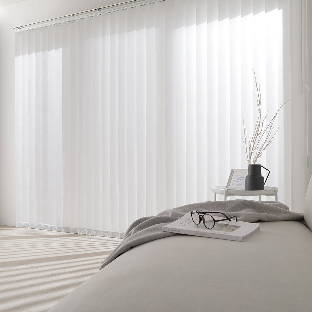 日本製 バーチカルブラインド 片開き カーテンレール対応可 ホワイト